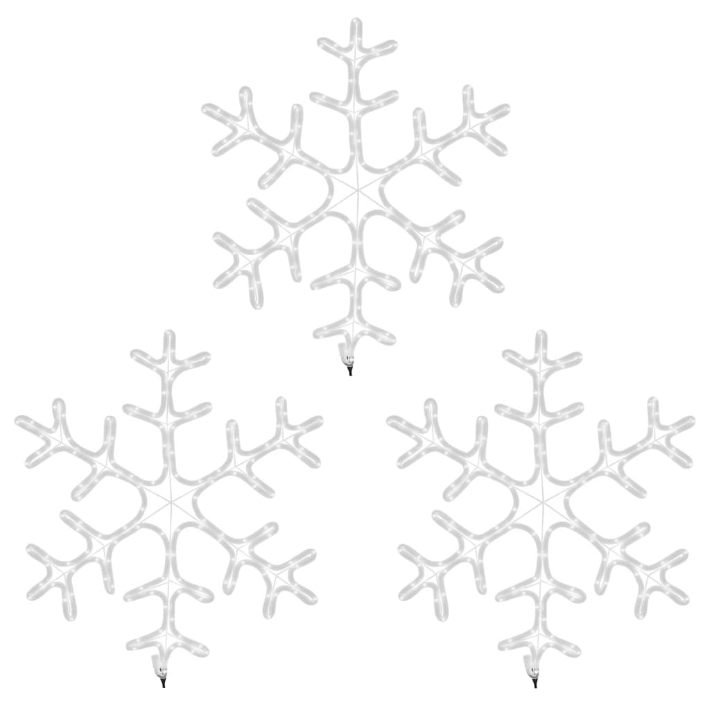 Lumihiutale joulukoriste LED-valot 3 kpl lämmin valk. 59x59 cm