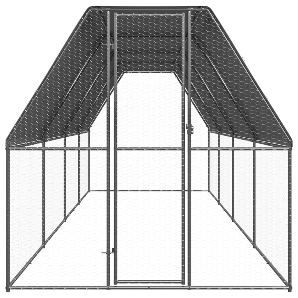 Ulkotilan kanahäkki 2x8x2 m galvanoitu teräs