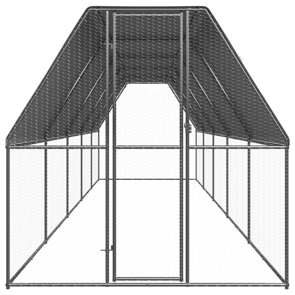 Ulkotilan kanahäkki 2x10x2 m galvanoitu teräs