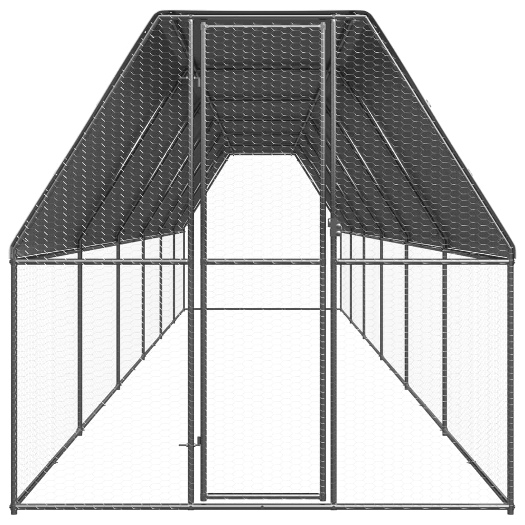 Ulkotilan kanahäkki 2x12x2 m galvanoitu teräs