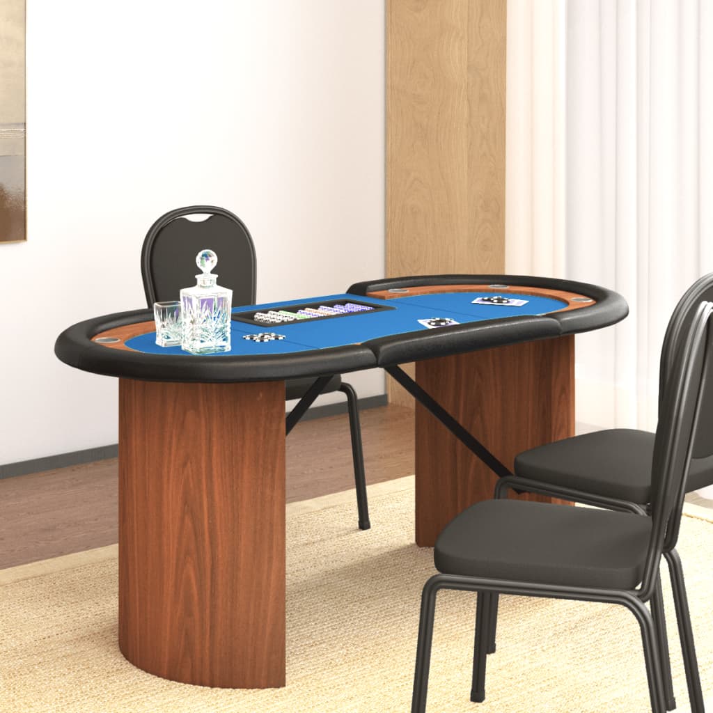 10 player poker table chip holder blue 160x80x75 cm