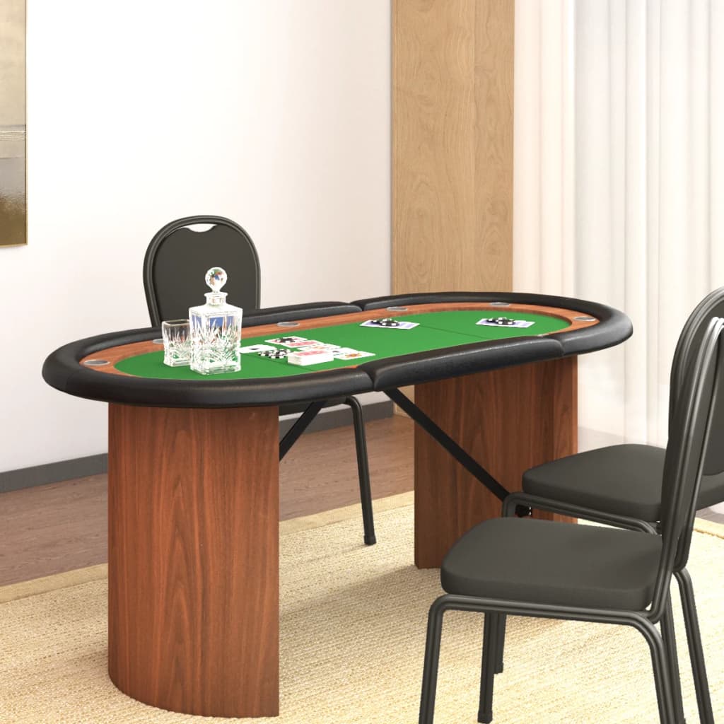 Pokertisch für 10 Spieler, grün, 160 x 80 x 75 cm