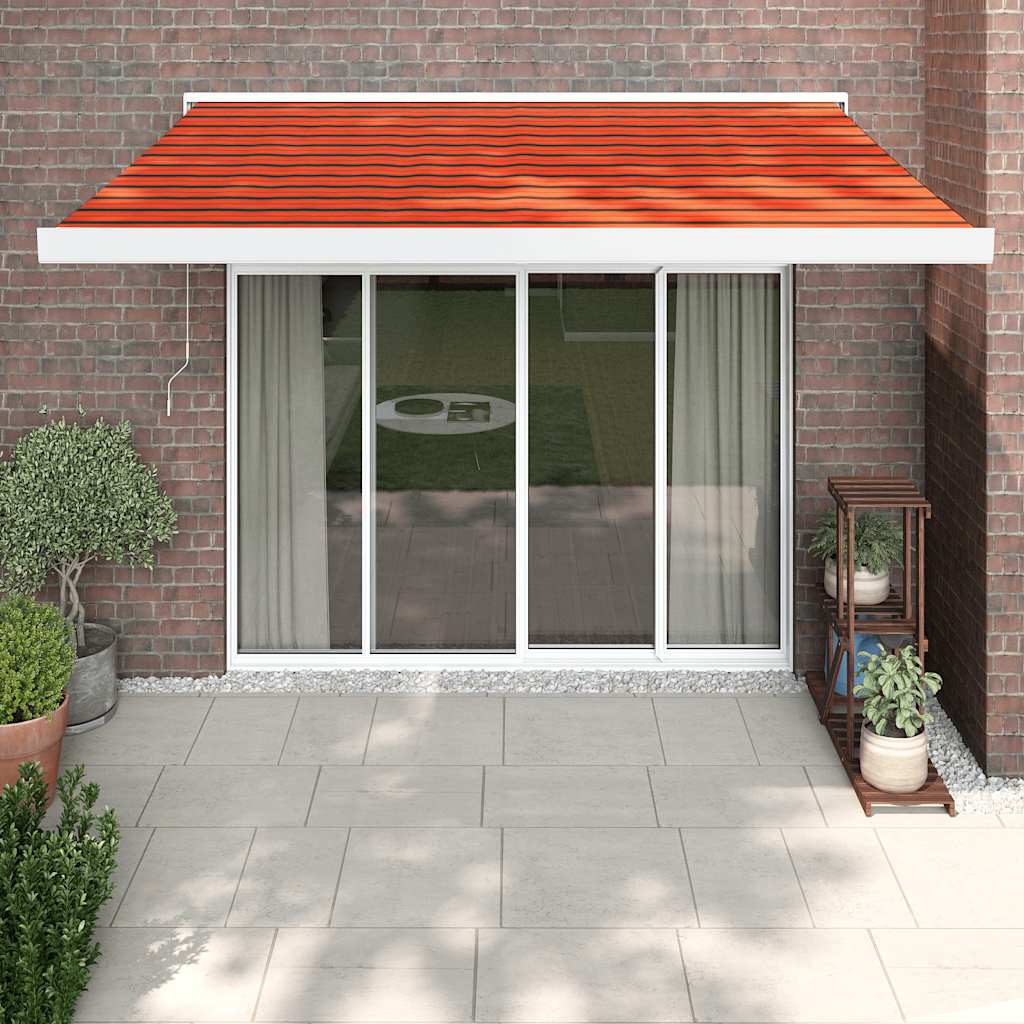 Retractable awning orange-brown 3x2.5 m fabric/aluminum