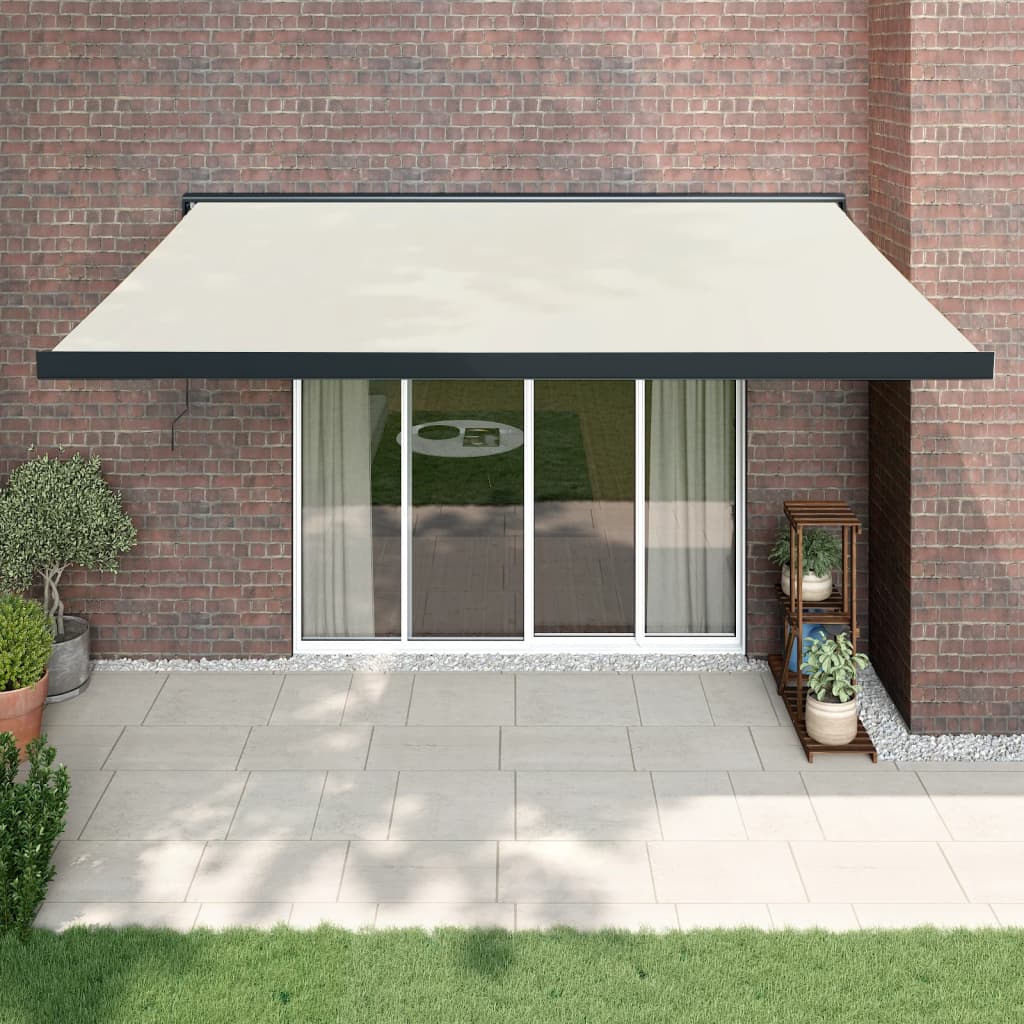 Retractable awning cream 4.5x3 m fabric/aluminum