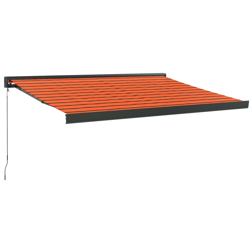 Einziehbare Markise orange-braun 3x2,5 m Stoff/Aluminium