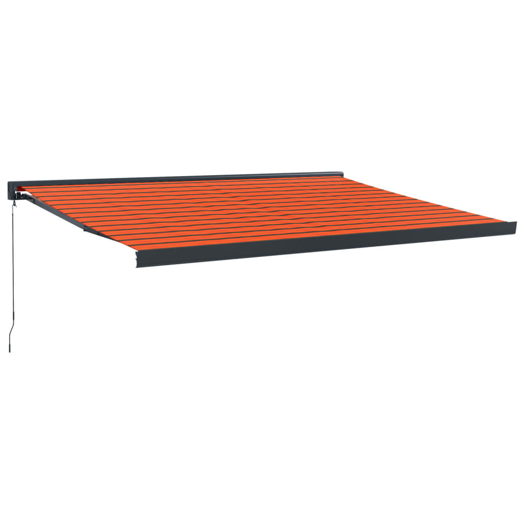 Retractable awning orange-brown 4.5x3 m fabric/aluminum