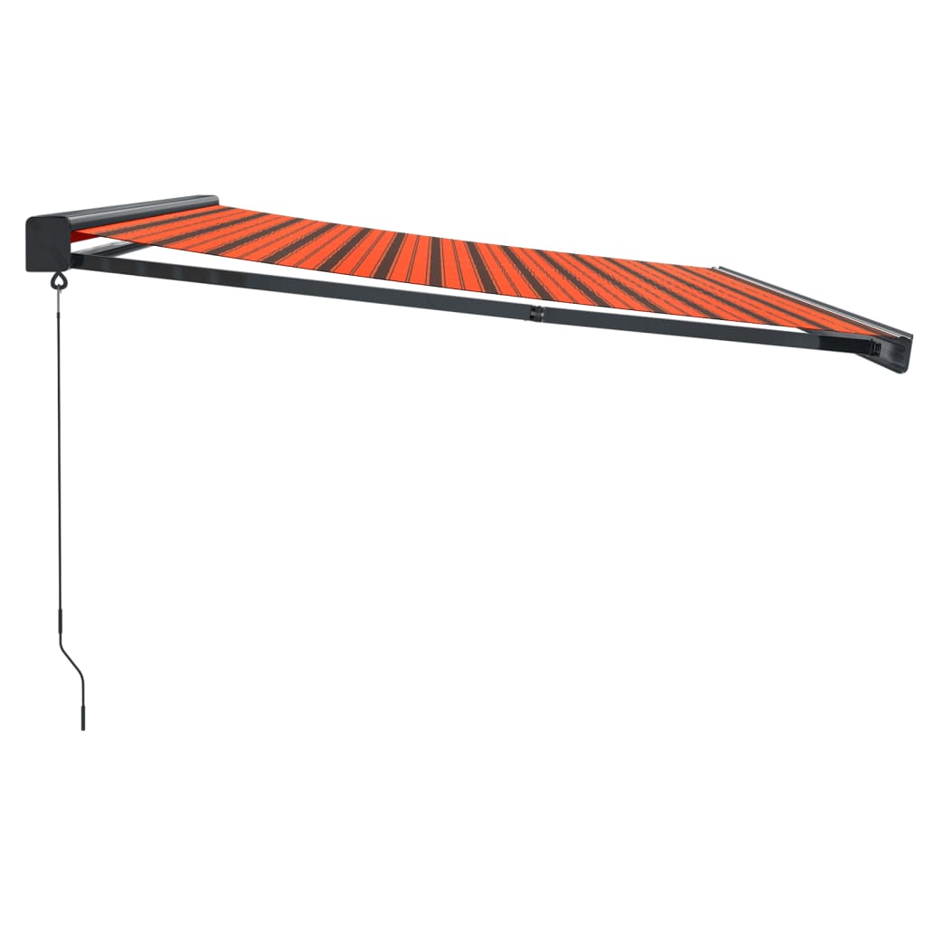 Retractable awning orange-brown 4.5x3 m fabric/aluminum