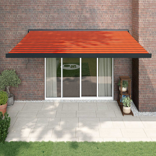 Retractable awning orange-brown 4.5x3 m fabric/aluminum