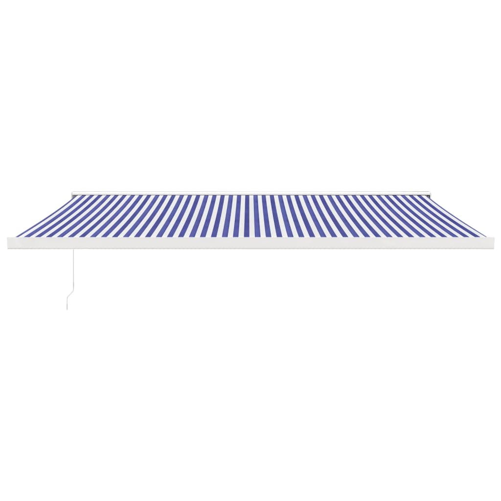 Retractable awning blue and white 5x3 m fabric/aluminum