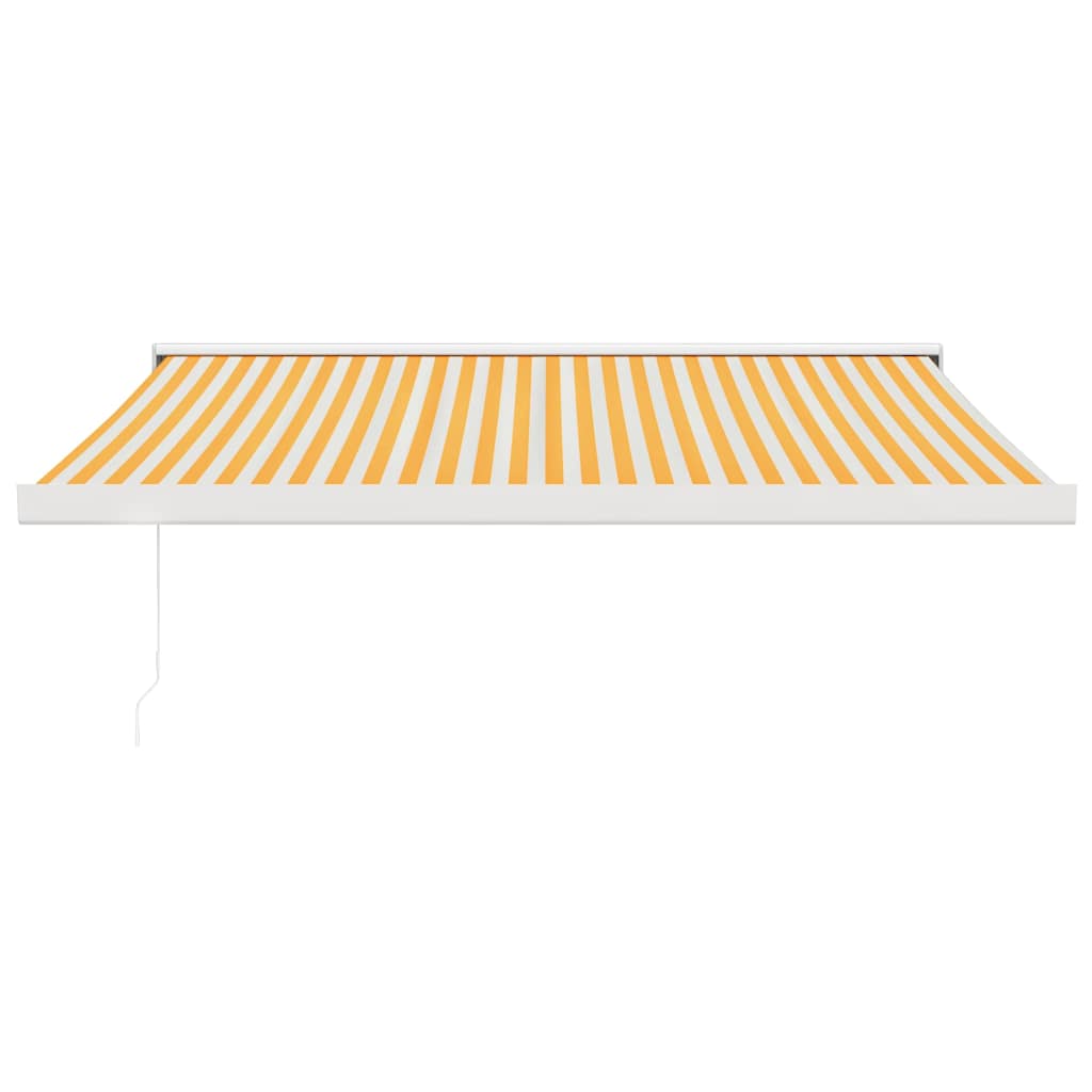 Retractable awning yellow and white 3x2.5 m fabric/aluminum