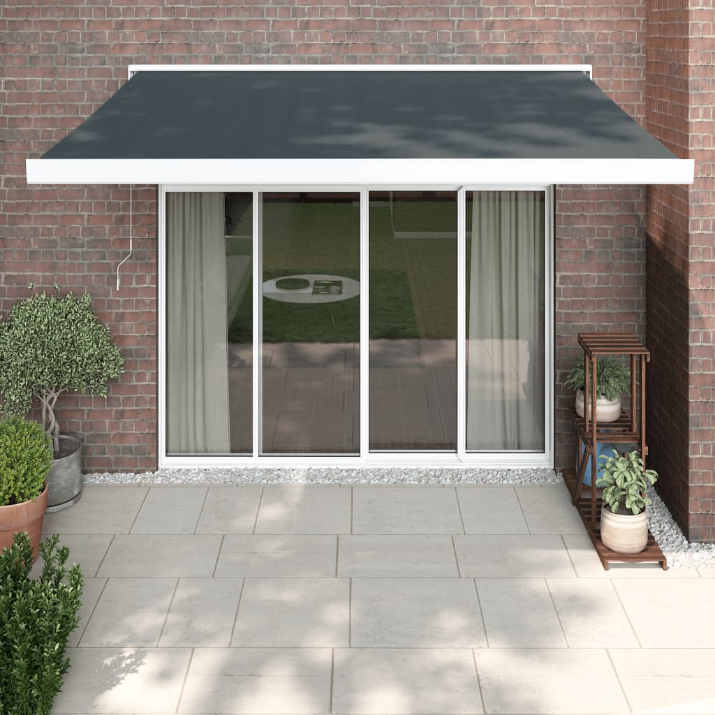 Retractable awning anthracite 3x2.5 m fabric/aluminum