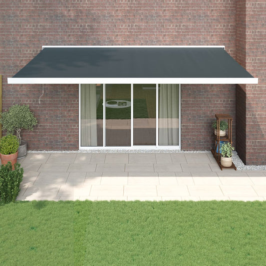 Retractable awning anthracite 5x3 m fabric/aluminum