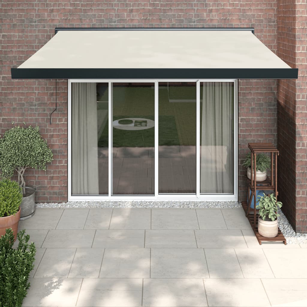 Retractable awning cream 3x2.5 m fabric/aluminum