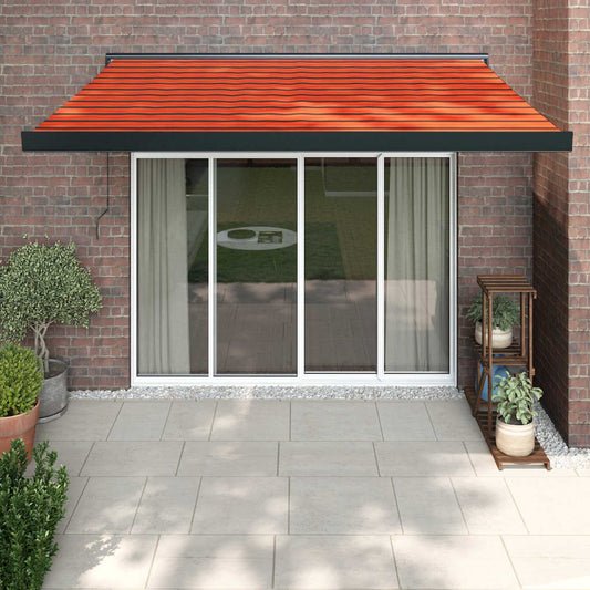 Retractable awning orange-brown 3x2.5 m fabric/aluminum