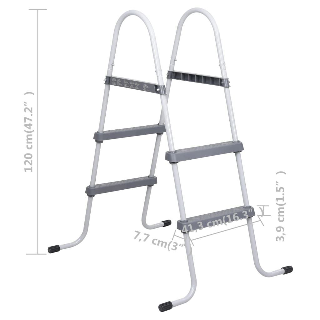 Uima-altaan tikkaat 84 cm harmaa teräs