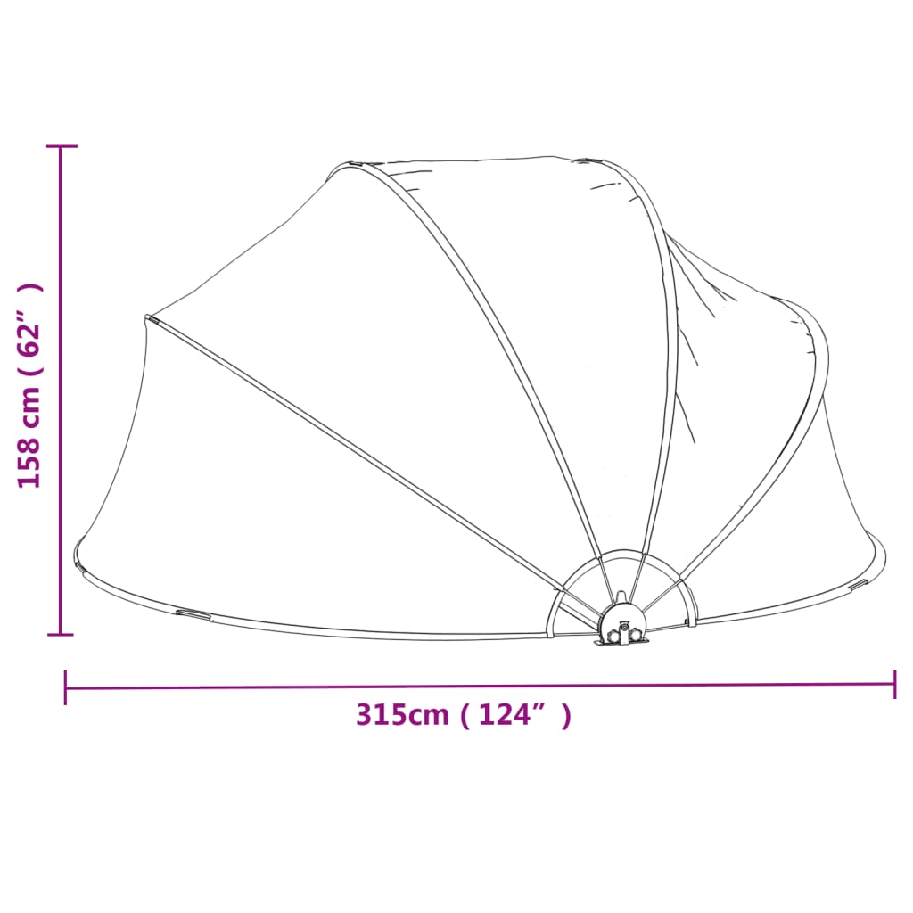 Uima-altaan kupoli pyöreä 315x158 cm PVC