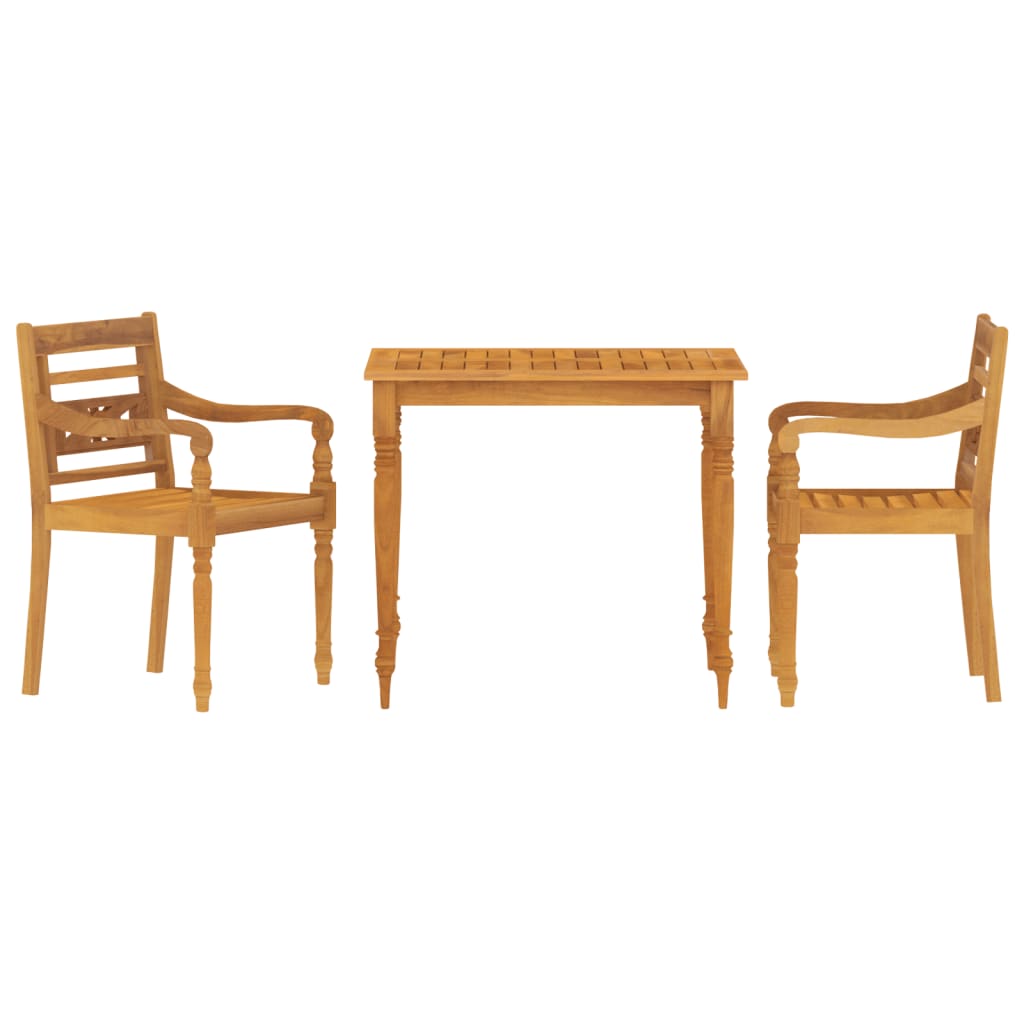 3-piece outdoor dining set solid teak