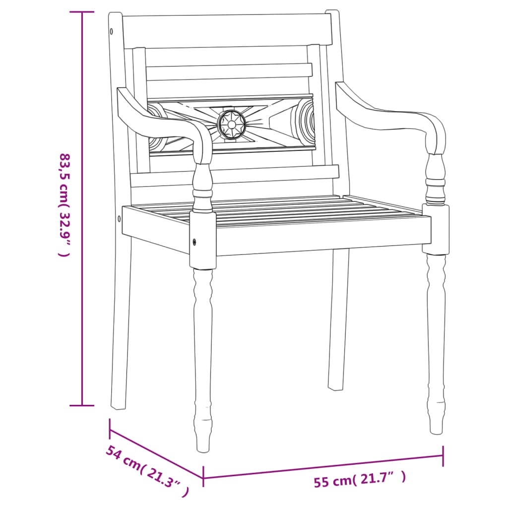 3-piece outdoor dining set solid teak