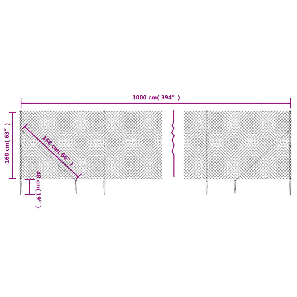 Verkkoaita maapiikeillä antrasiitti 1,6x10 m