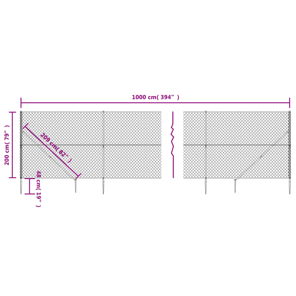 Verkkoaita maapiikeillä antrasiitti 2x10 m