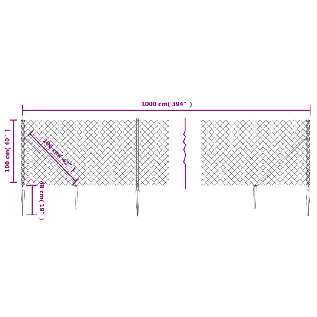 Verkkoaita maapiikeillä hopea 1x10 m