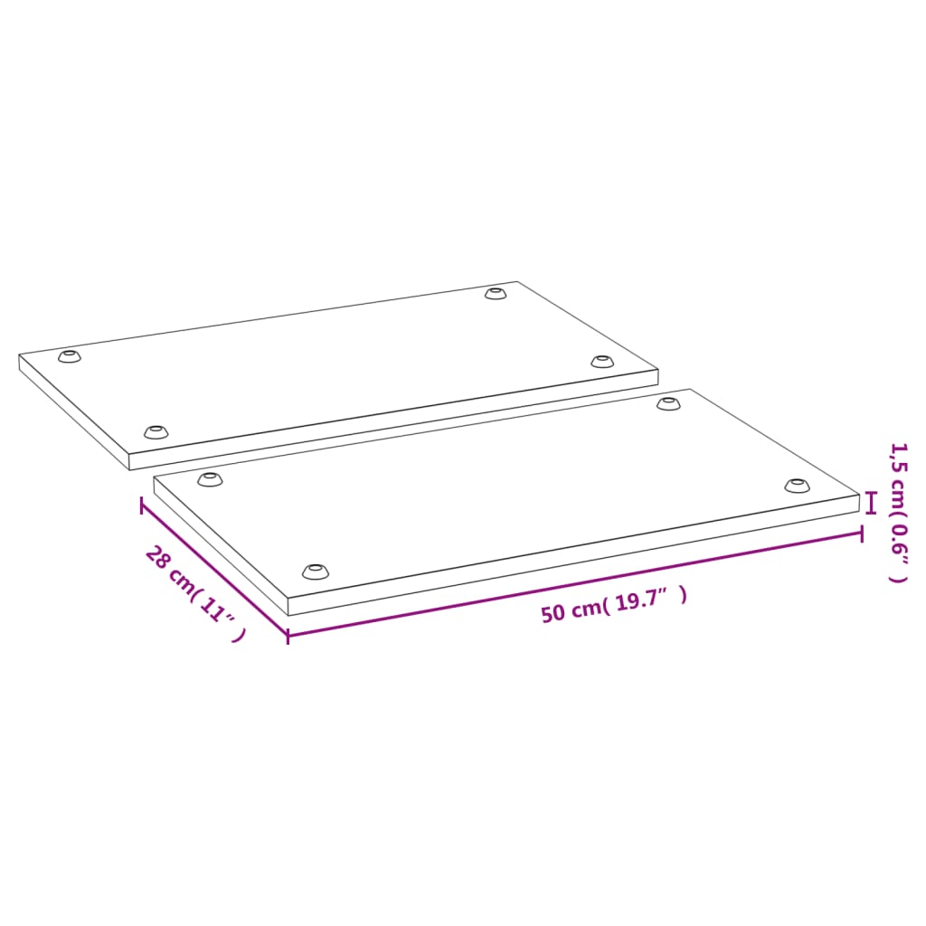 Liesisuojat 2 kpl 50x28x1,5 cm bambu