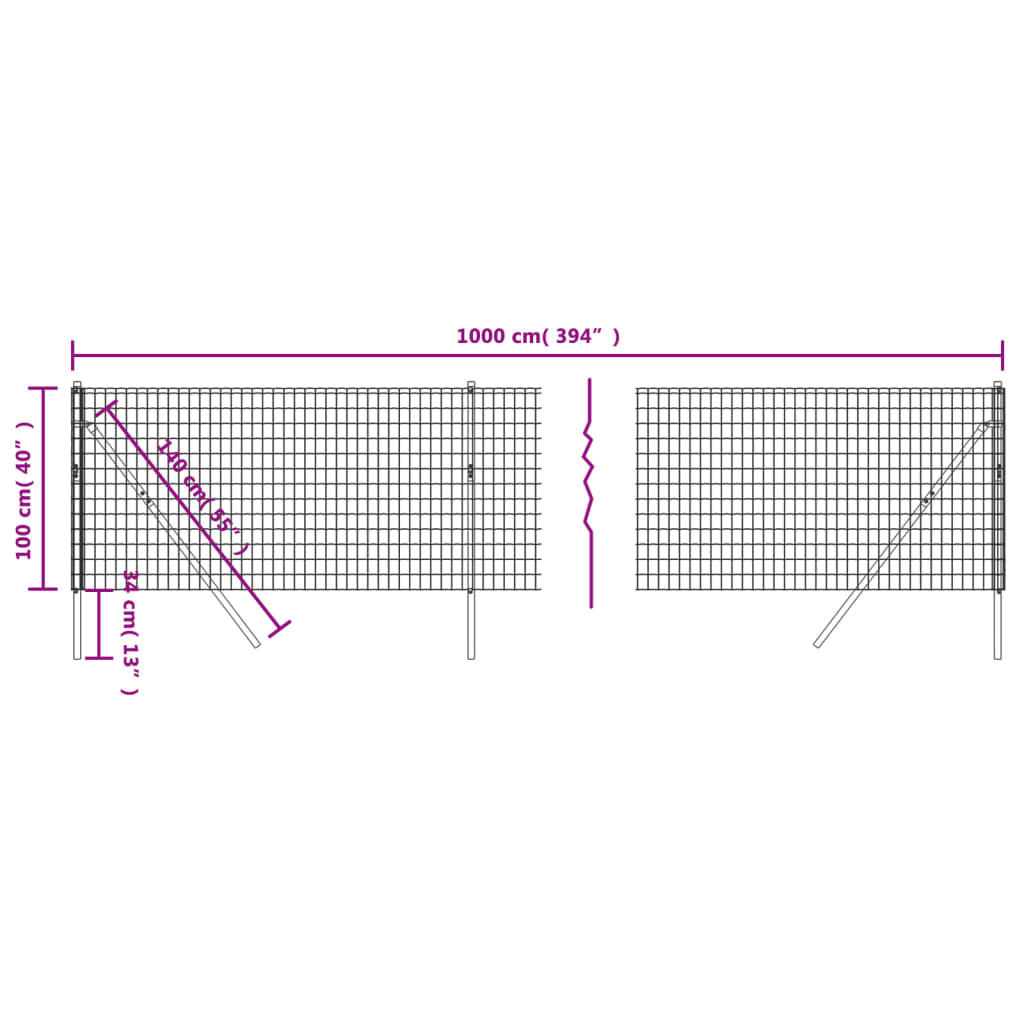 Verkkoaita vihreä 1x10 m galvanoitu teräs