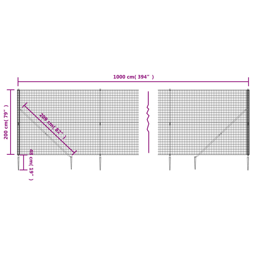 Verkkoaita maapiikeillä vihreä 2x10 m