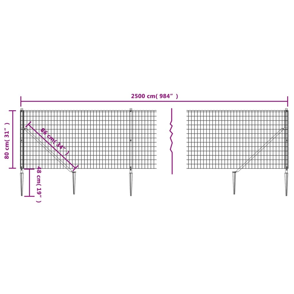 Verkkoaita maapiikeillä vihreä 0,8x25 m