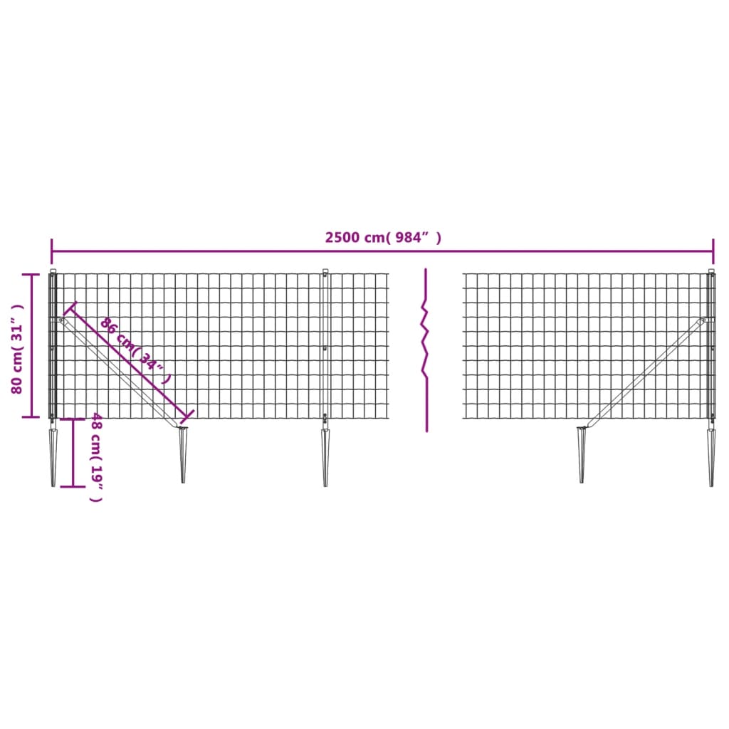 Verkkoaita maapiikeillä vihreä 0,8x25 m