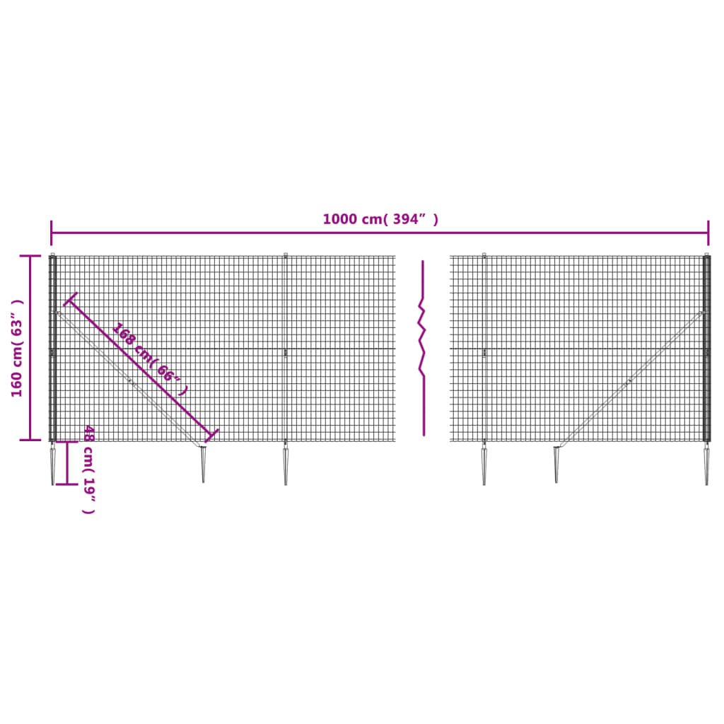 Verkkoaita maapiikeillä antrasiitti 1,6x10 m