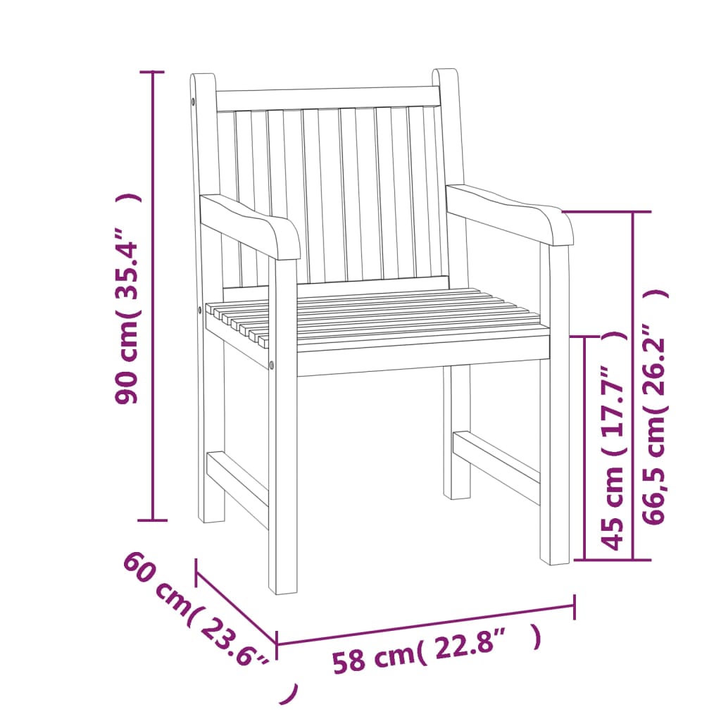 3-piece garden dining set solid teak