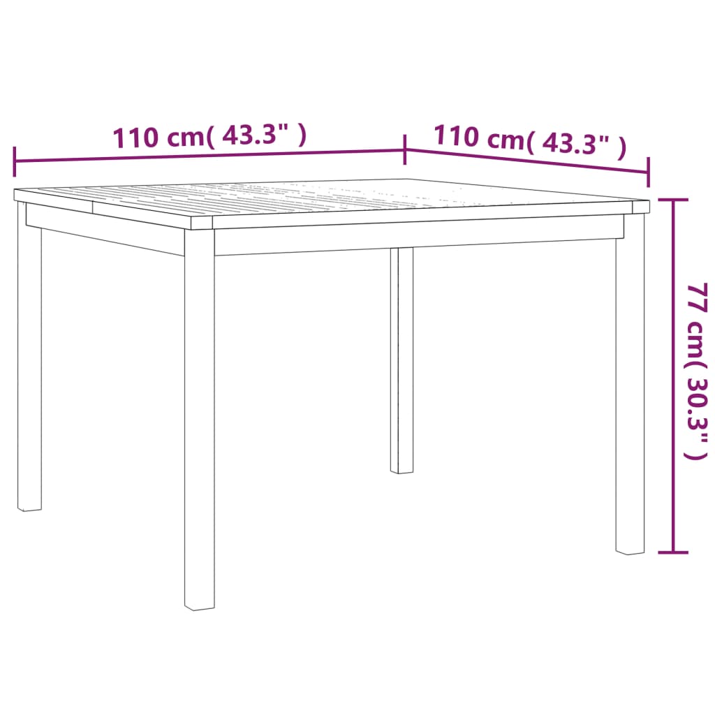 3-piece garden dining set solid teak