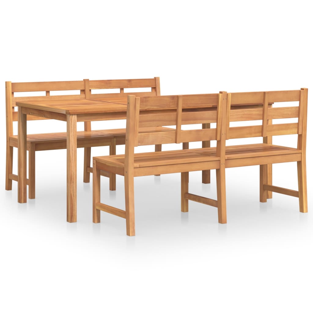 3-piece garden dining set solid teak