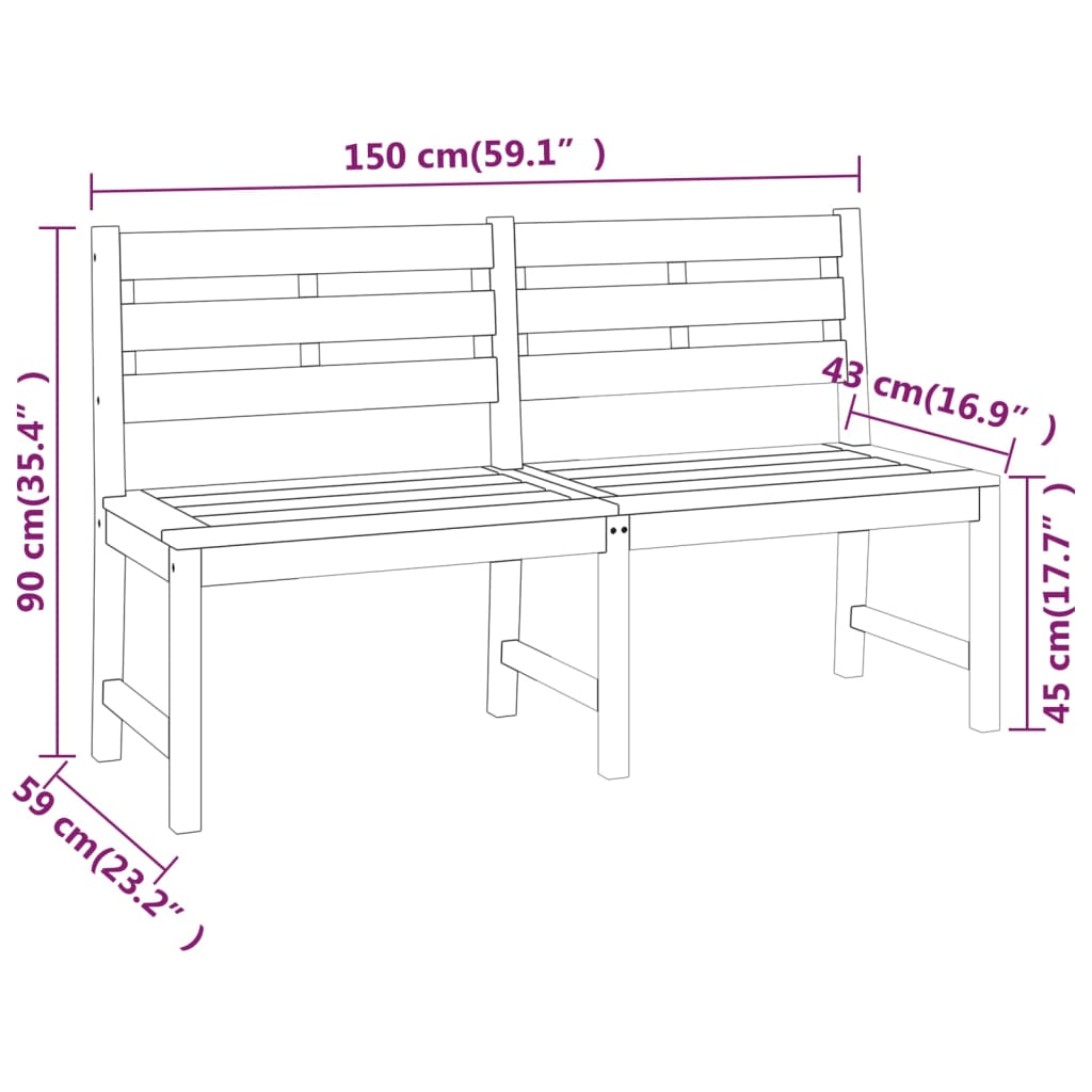 3-piece garden dining set solid teak