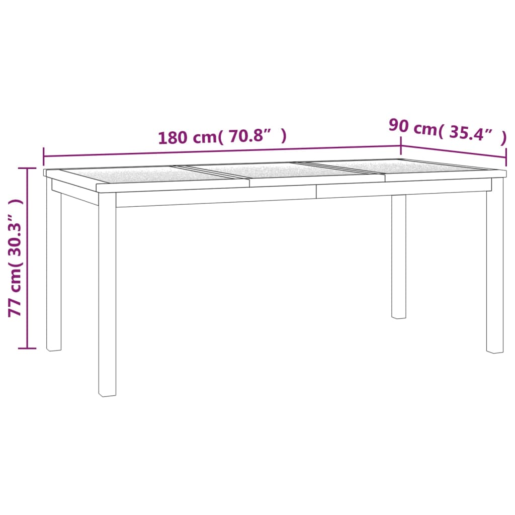 3-piece garden dining set solid teak