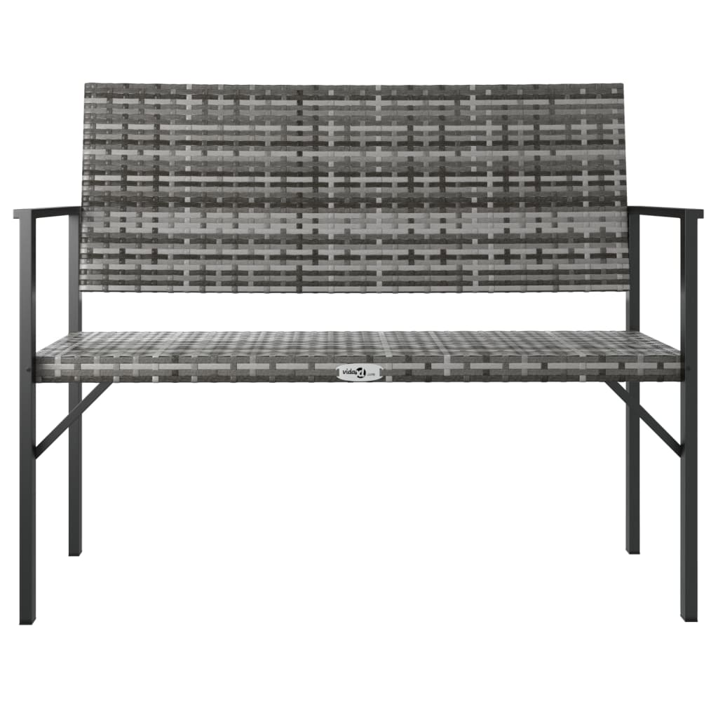 2-seater garden bench, grey polyrattan