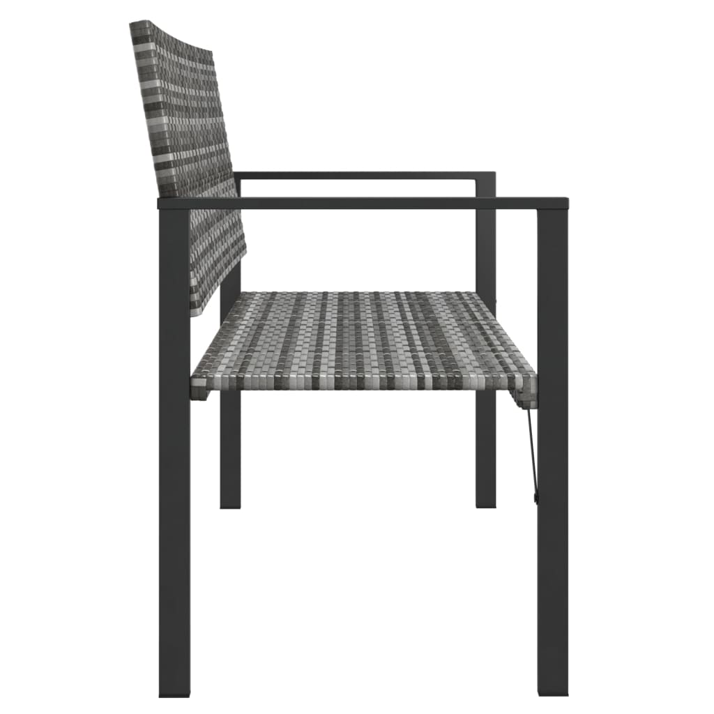 2-seater garden bench, grey polyrattan