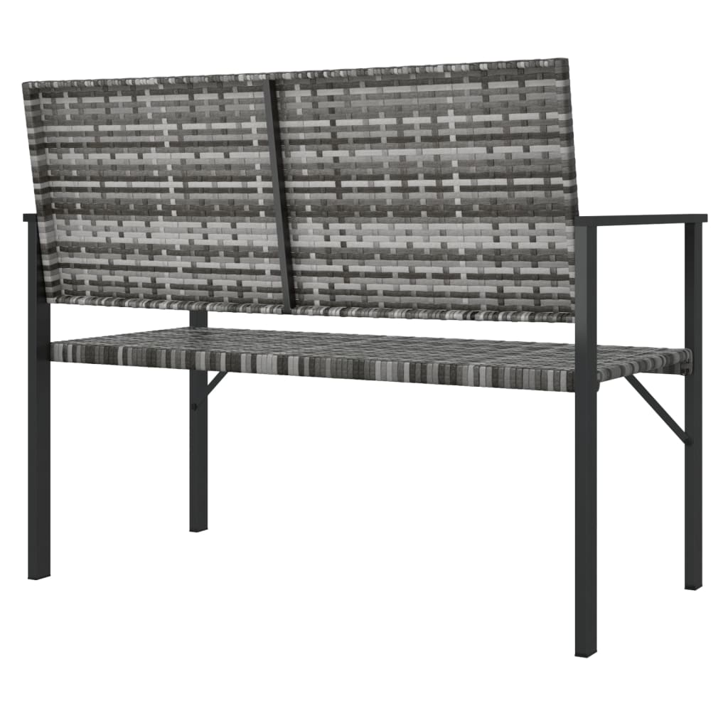 2-seater garden bench, grey polyrattan