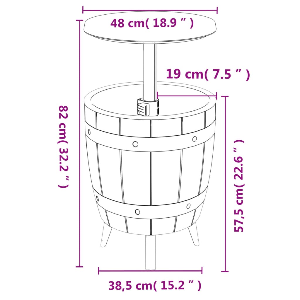 3-in-1-Kühltisch aus schwarzem Polypropylen