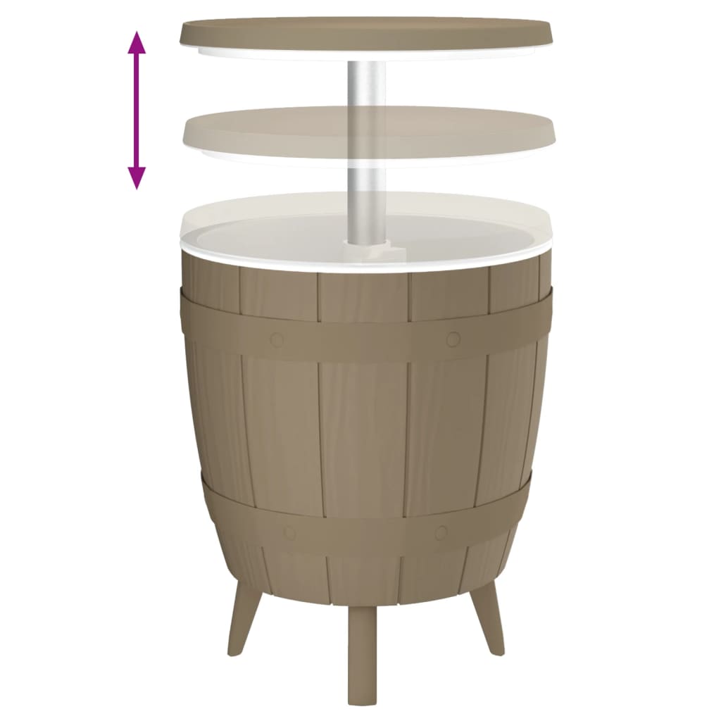 3-in-1-Kühltisch aus hellbraunem Polypropylen