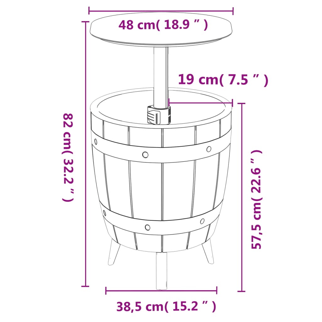 3-in-1-Kühltisch aus hellbraunem Polypropylen