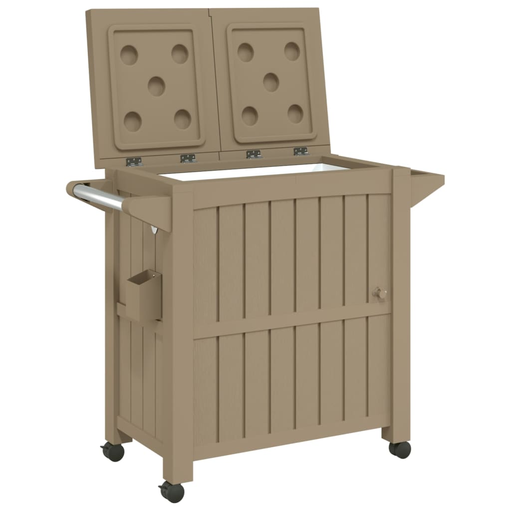 3-in-1 Serving trolley light brown polypropylene