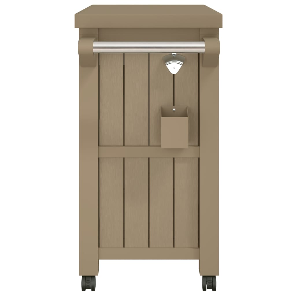 3-in-1 Serving trolley light brown polypropylene