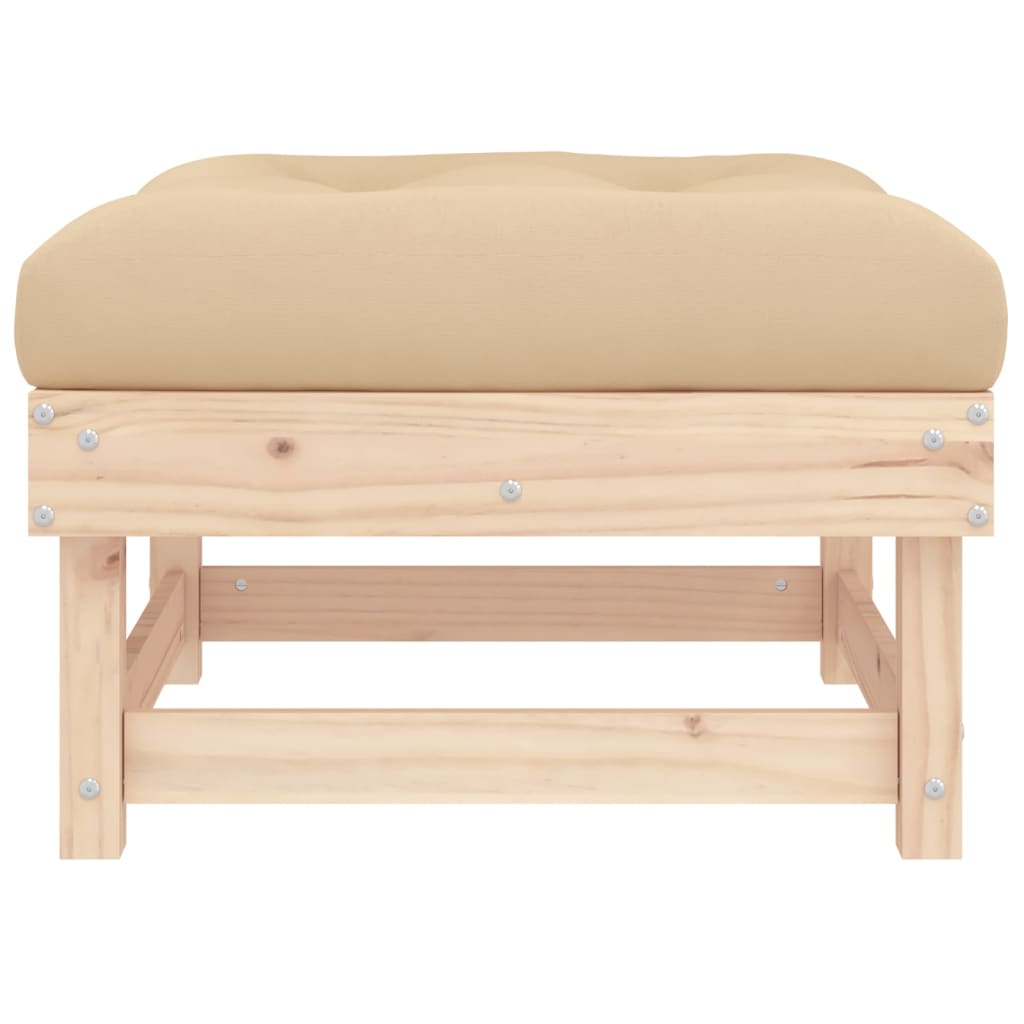 Outdoor stool with cushion, solid pine