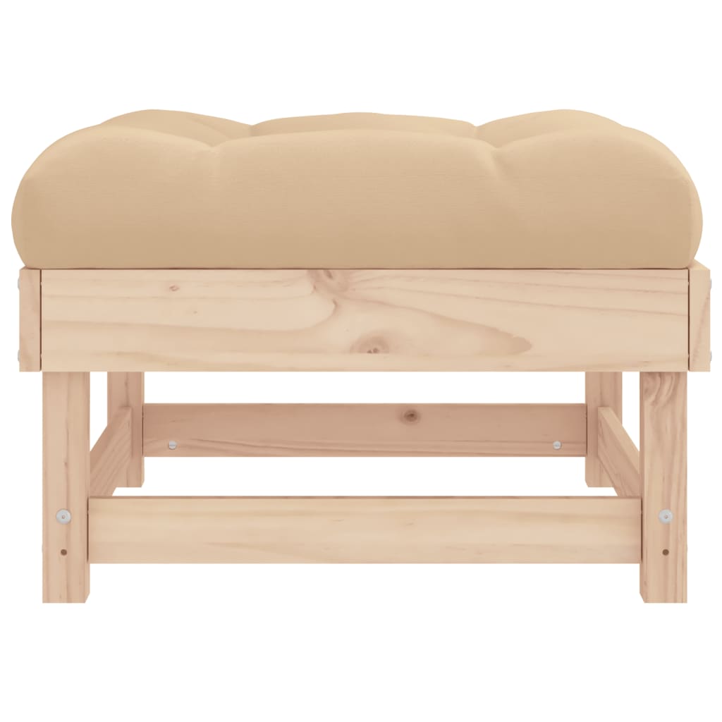 Outdoor stool with cushion, solid pine