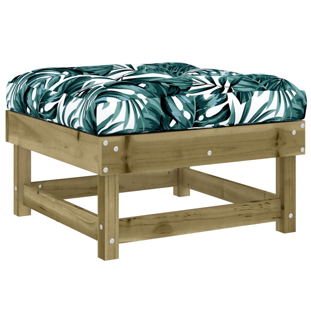 Outdoor stool with cushion, impregnated pine