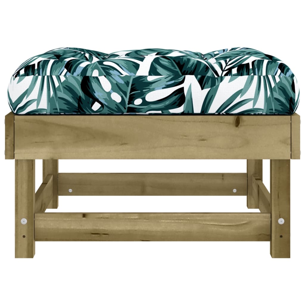 Outdoor stool with cushion, impregnated pine