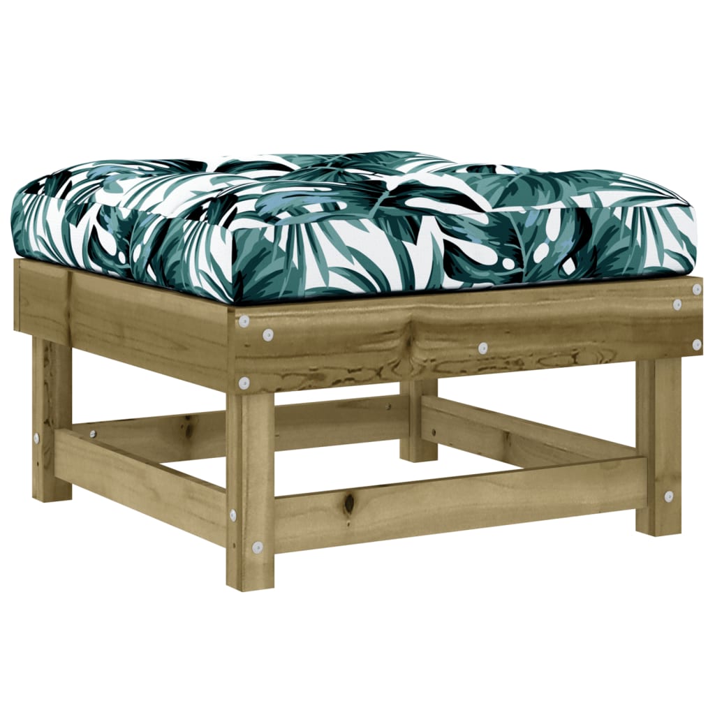 Outdoor stool with cushion, impregnated pine