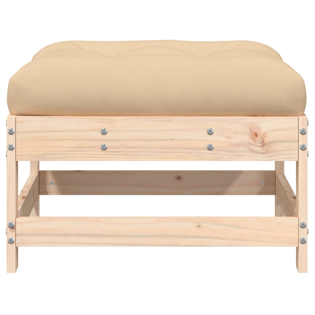 Outdoor stool with cushion, solid pine